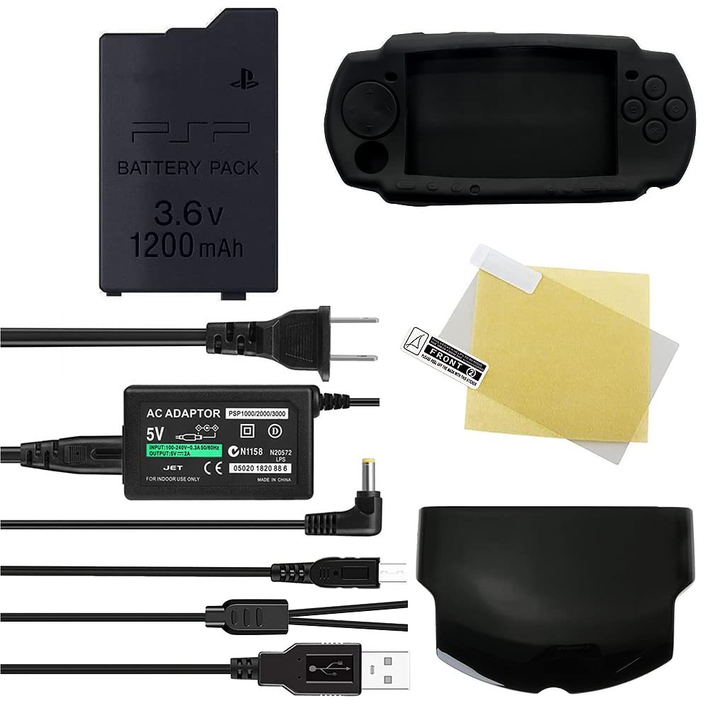 Tfseven Psp S110 High Capacity Replacement Sony Psp Slim Battery + Ac Adapter 5V 2A Wall Travel Power Supply + Back Door Battery